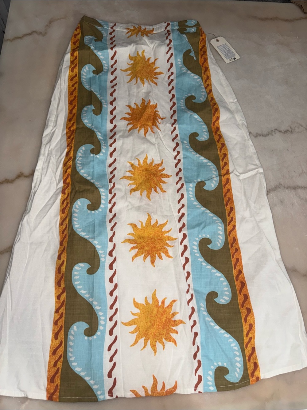Billabong Orange Sun Print Midi Skirt & Halter Top Set - Picture 6 of 8
